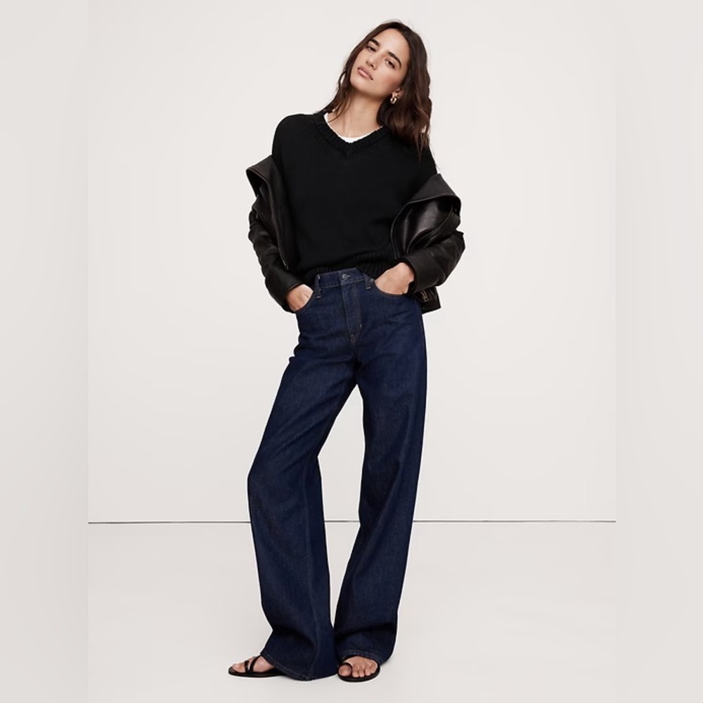 Banana Republic Cotton V-Neck Sweater